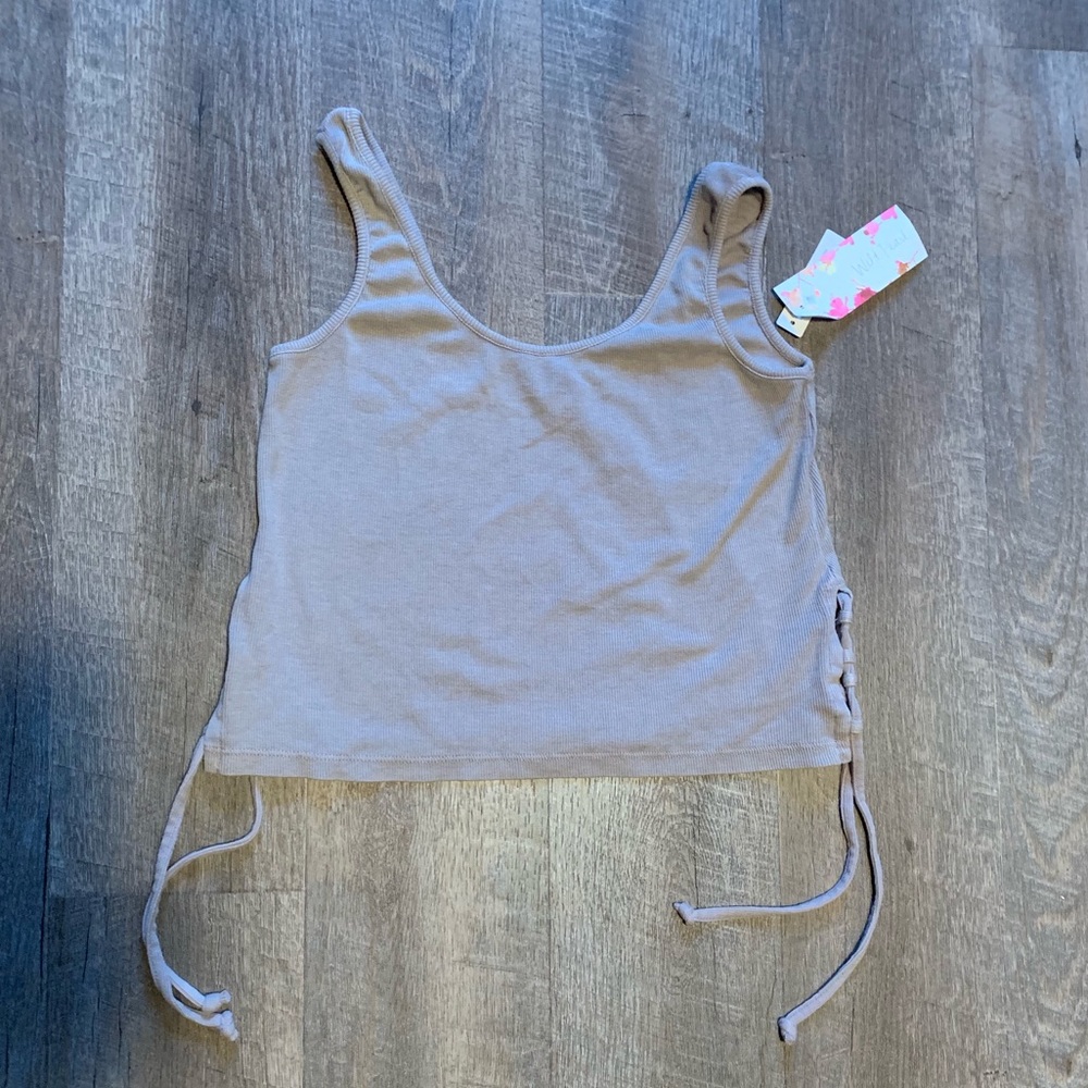Grey Side tie crop top - tags still on